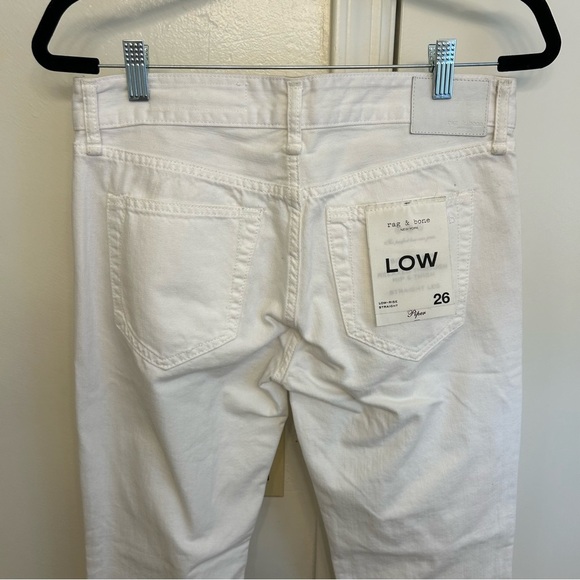 NWT Rag & Bone Piper Low Rise Straight Jeans Bright White Ankle Size 26 - Picture 9 of 13